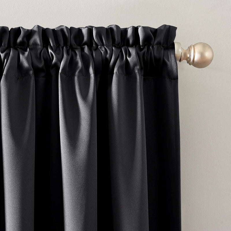 Sun Zero Oslo Theater Grade Extreme Total Blackout Rod Pocket Curtain Panel, 52" x 95", Coal - Image 3
